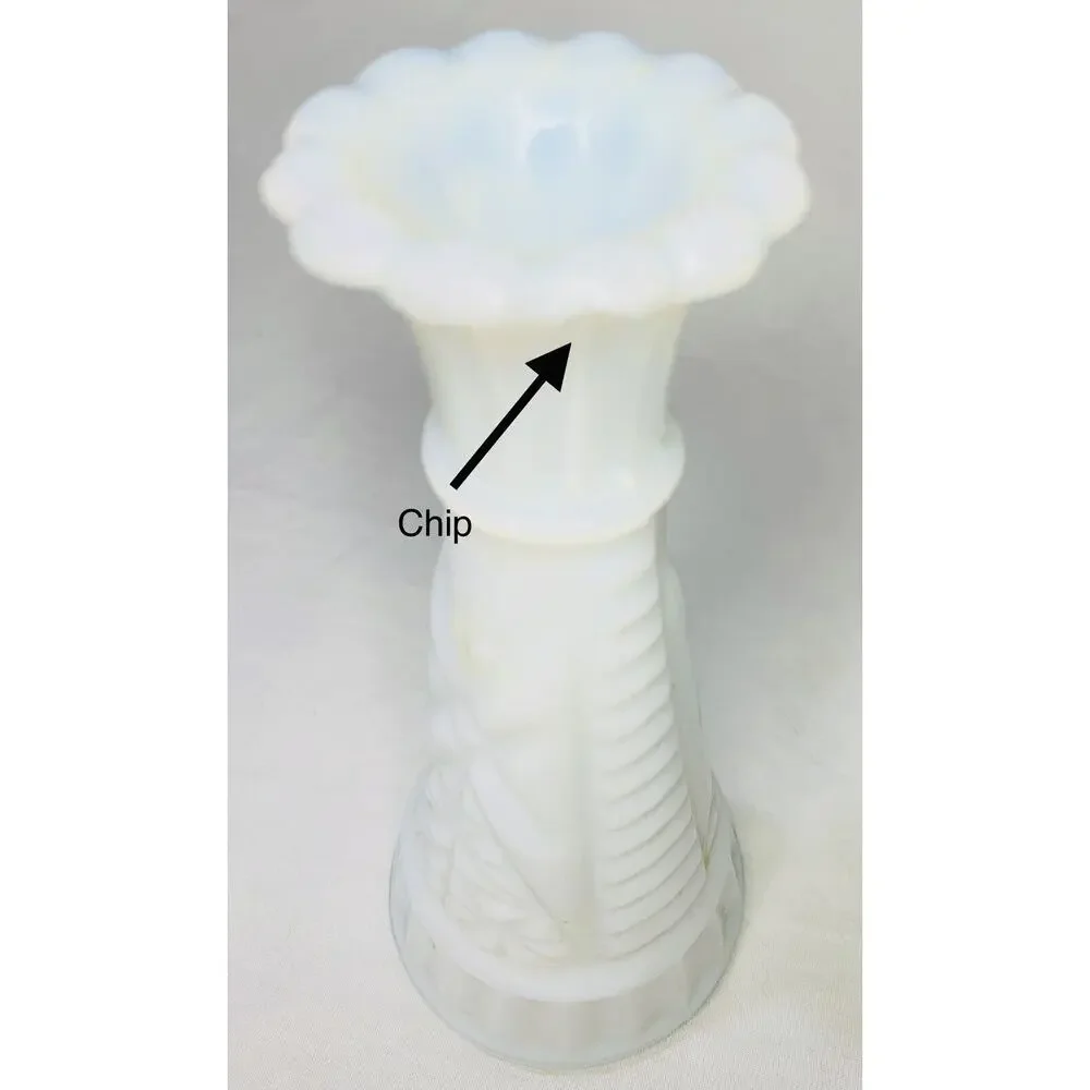 Anchor Hocking Milk Glass Vase Short 6